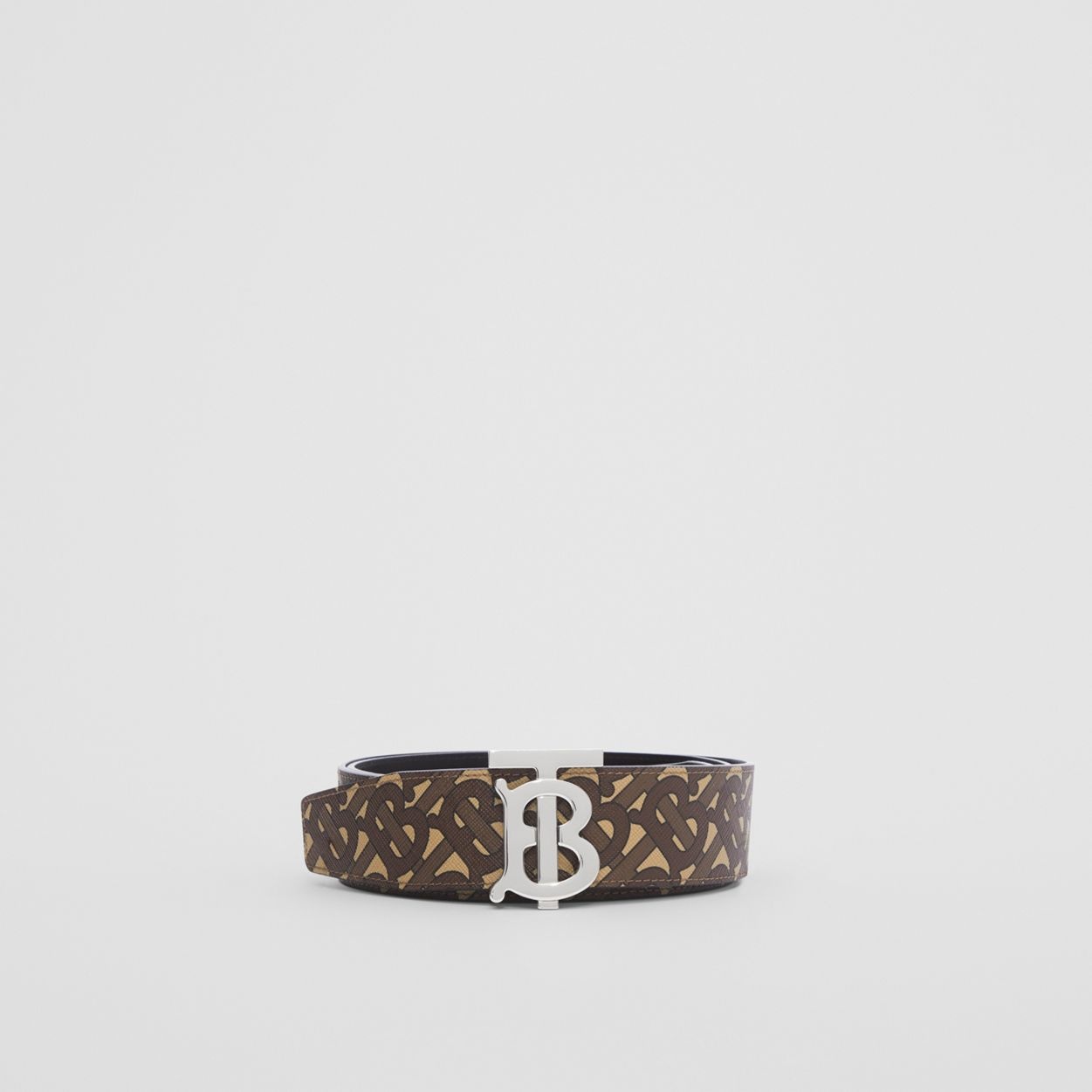 Reversible Monogram Print and Leather Belt - 4