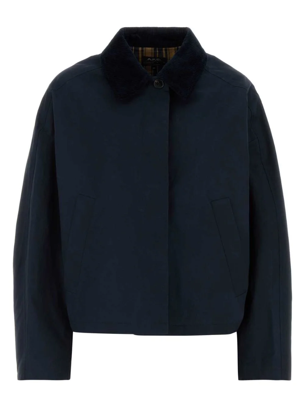 corduroy-collar cotton jacket - 1