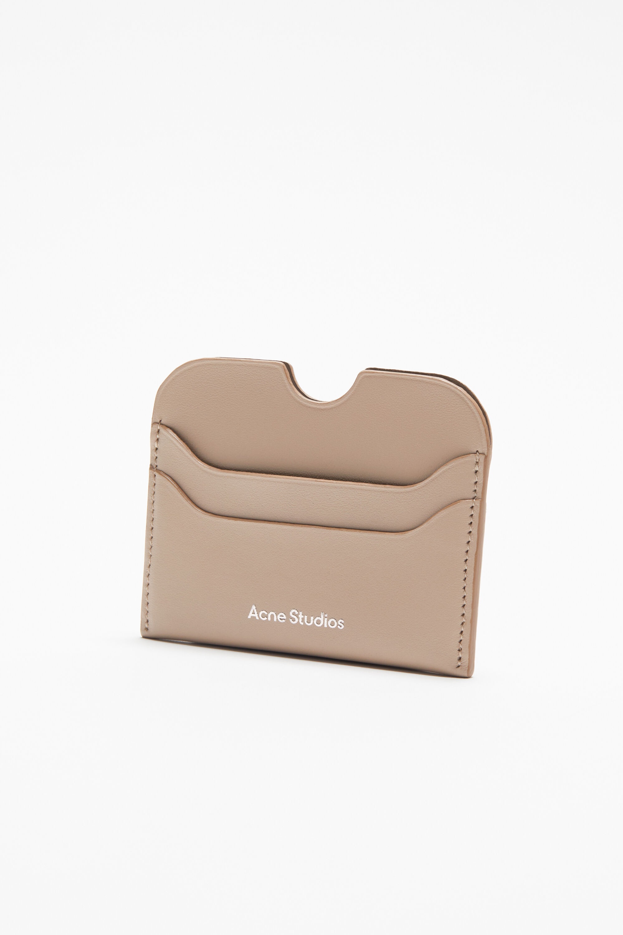 Leather card holder - Taupe beige - 3
