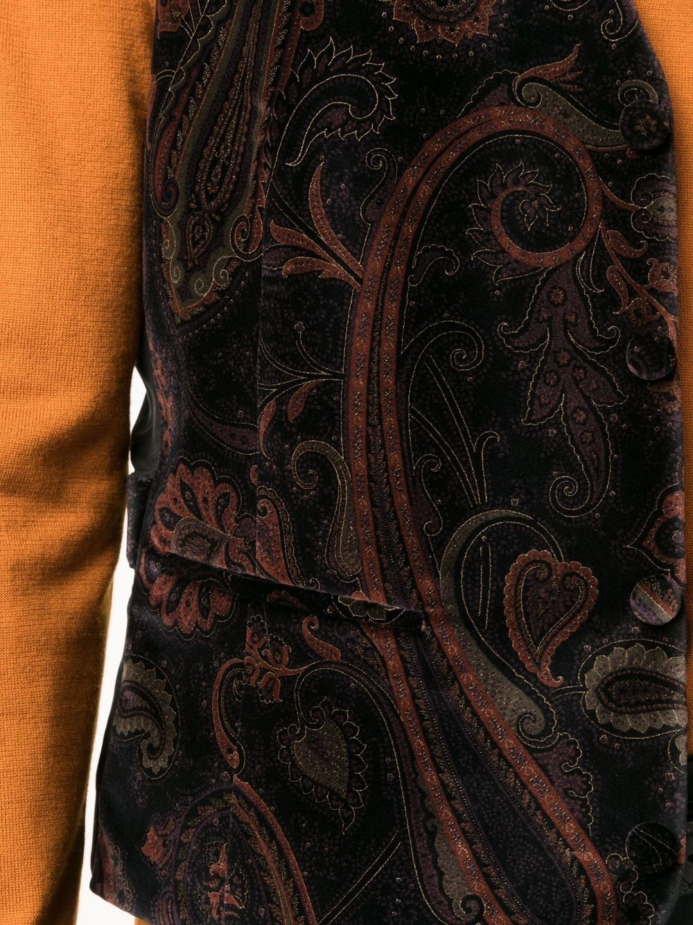 paisley-print velvet waistcoat - 5