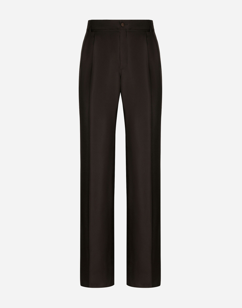Tailored silk pants with darts 1