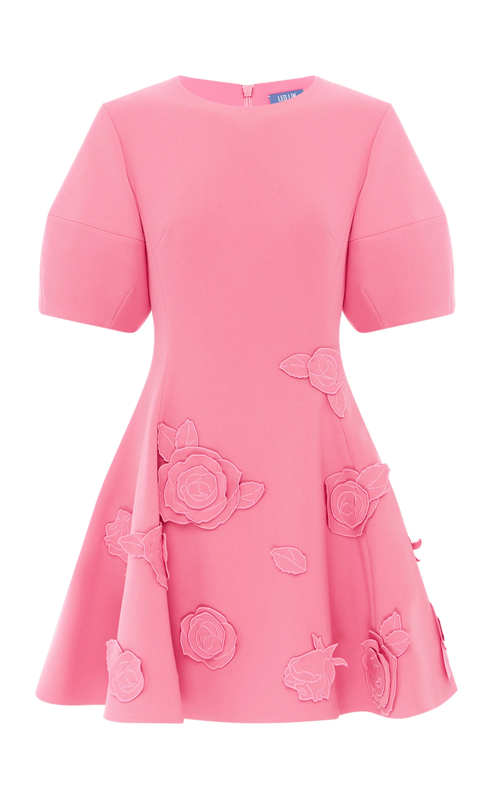 leo lin pink mini dress Leo Lin- Suki Puff Mini Dress in PINK