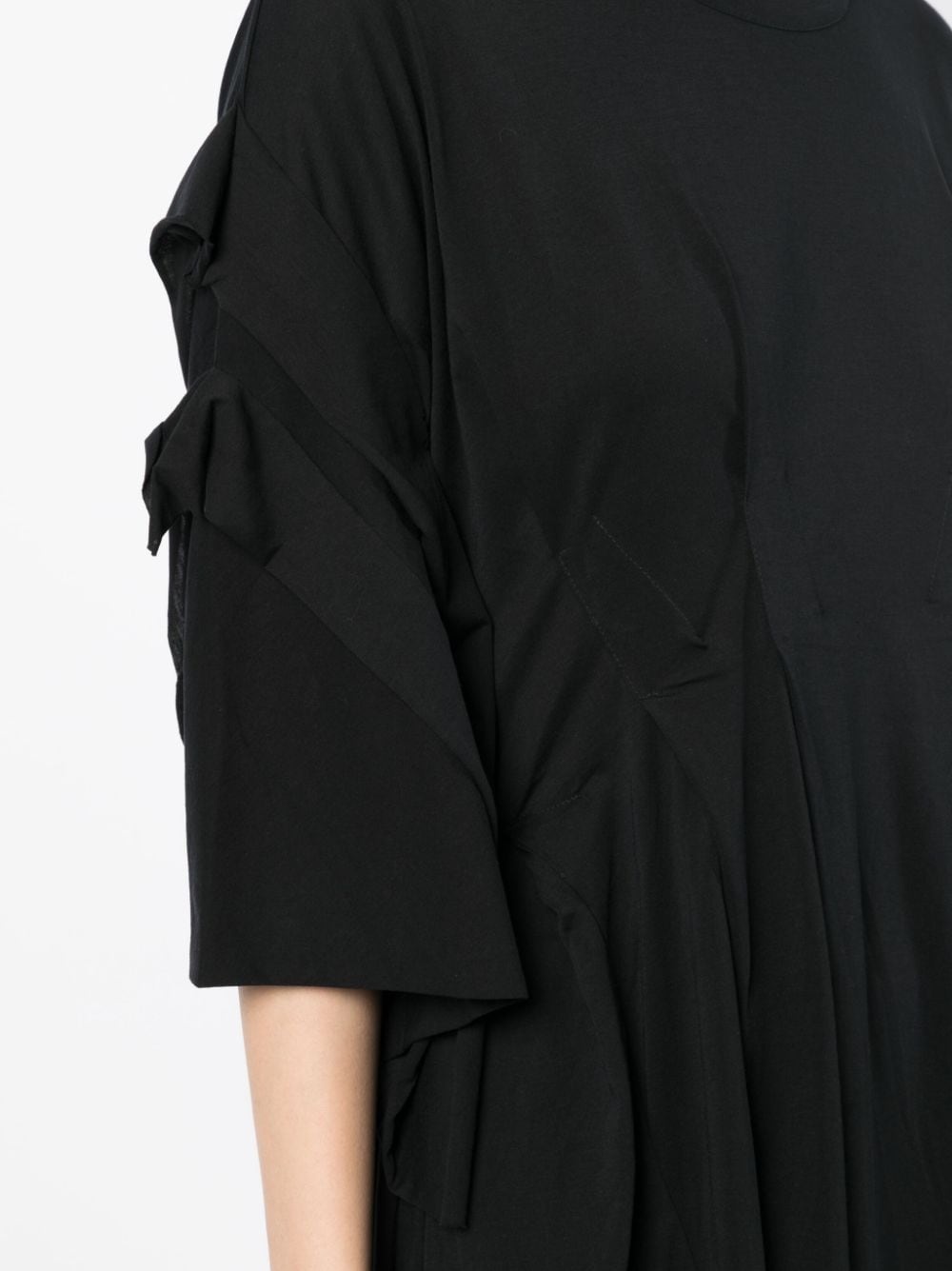 drape-detail layered midi dress - 5