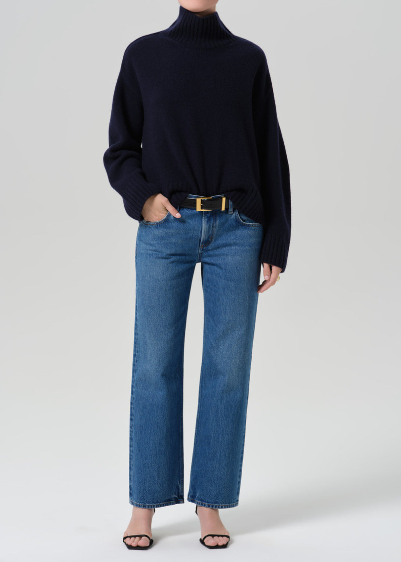 Faye Vintage Straight Long In Azure Blue - 1