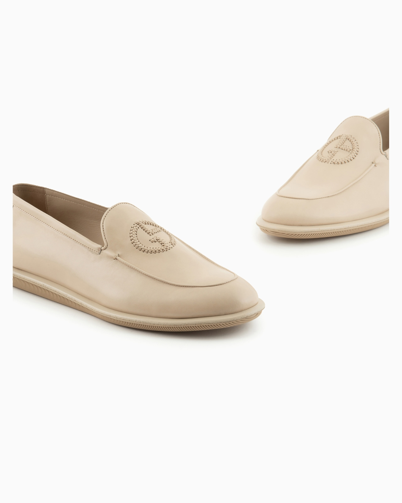Vintage nappa leather loafers with embroidered logo - 5