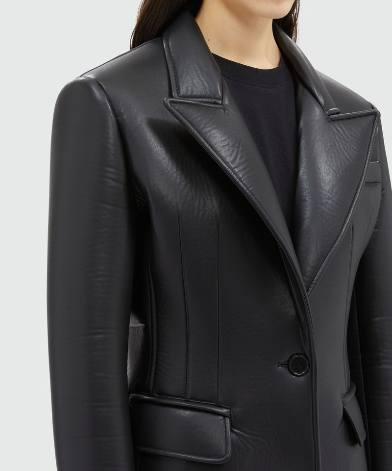 Faux-leather scuba effect  coat 5