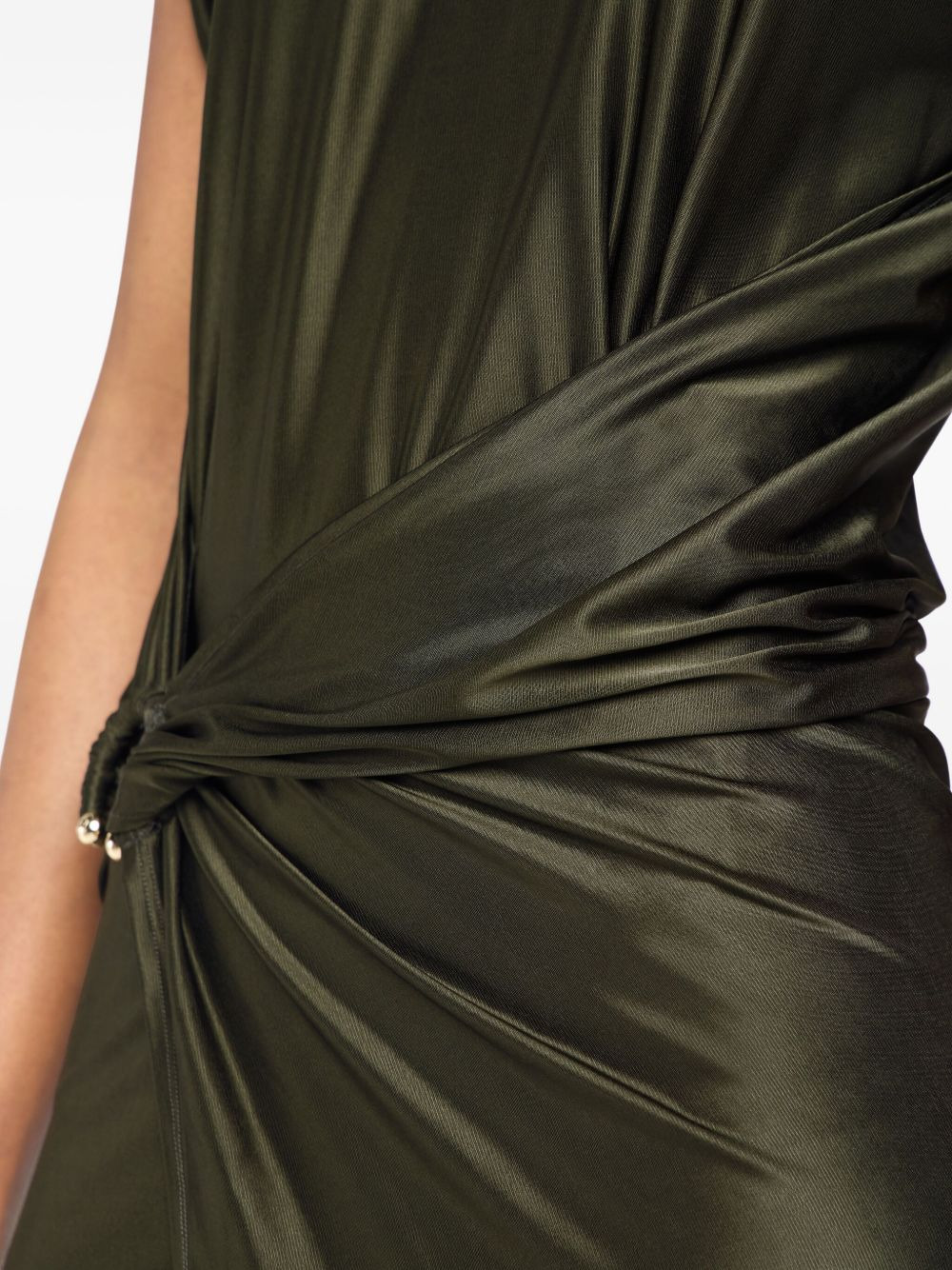 draped satin midi dress - 6