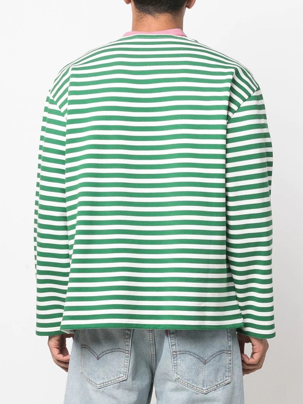 logo-print striped cotton T-shirt - 4