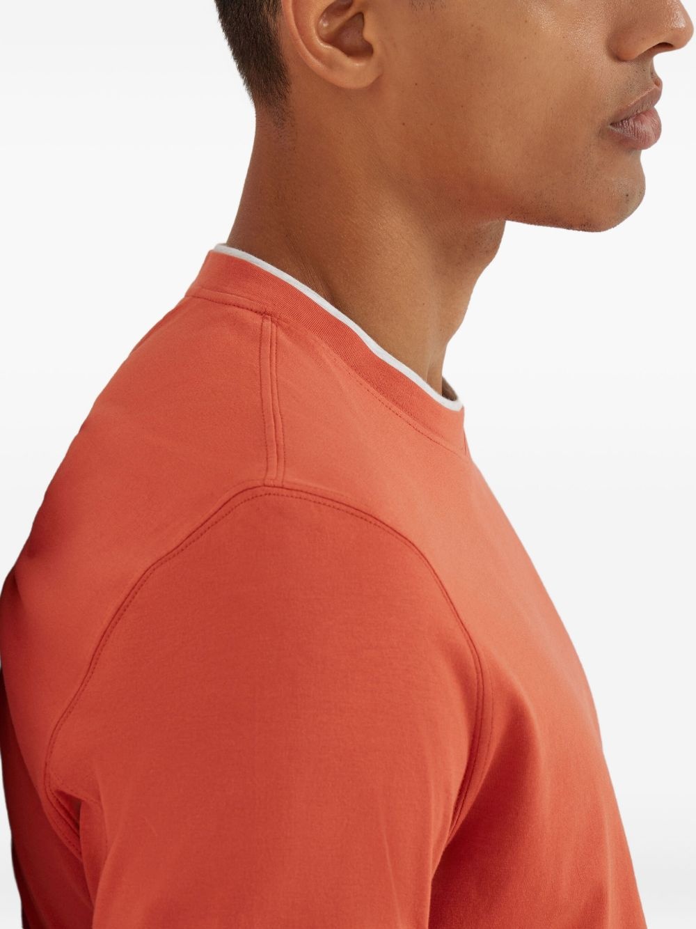 contrast-trim crew-neck t-shirt - 6