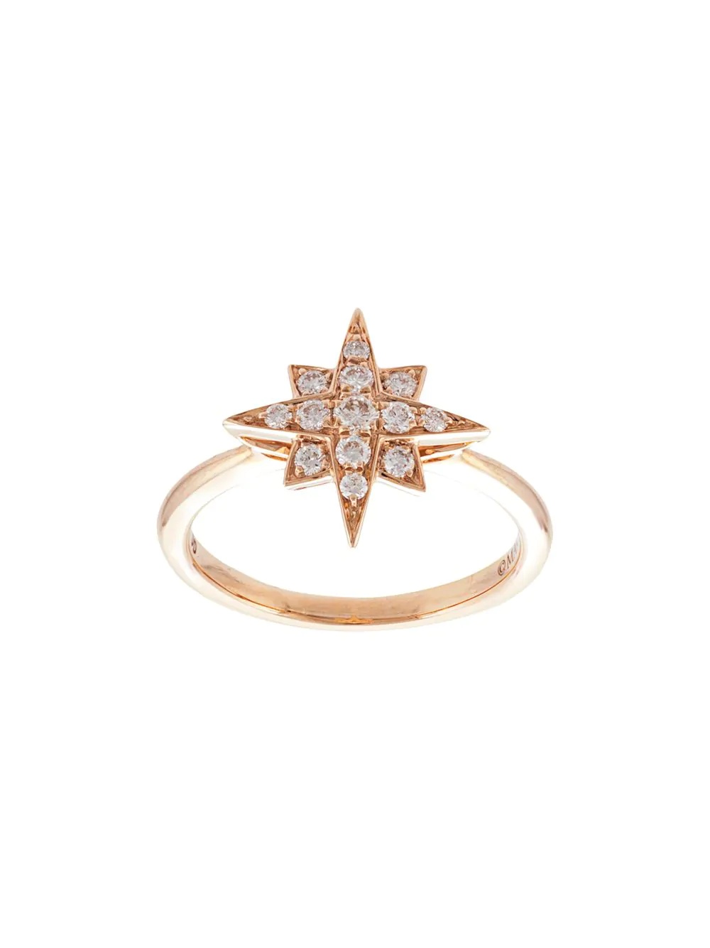 18kt yellow gold star diamond ring - 1