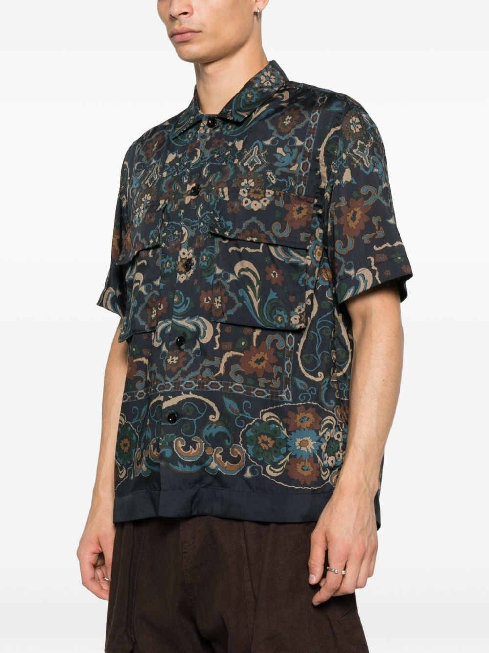 paisley-pattern pocket shirt - 3