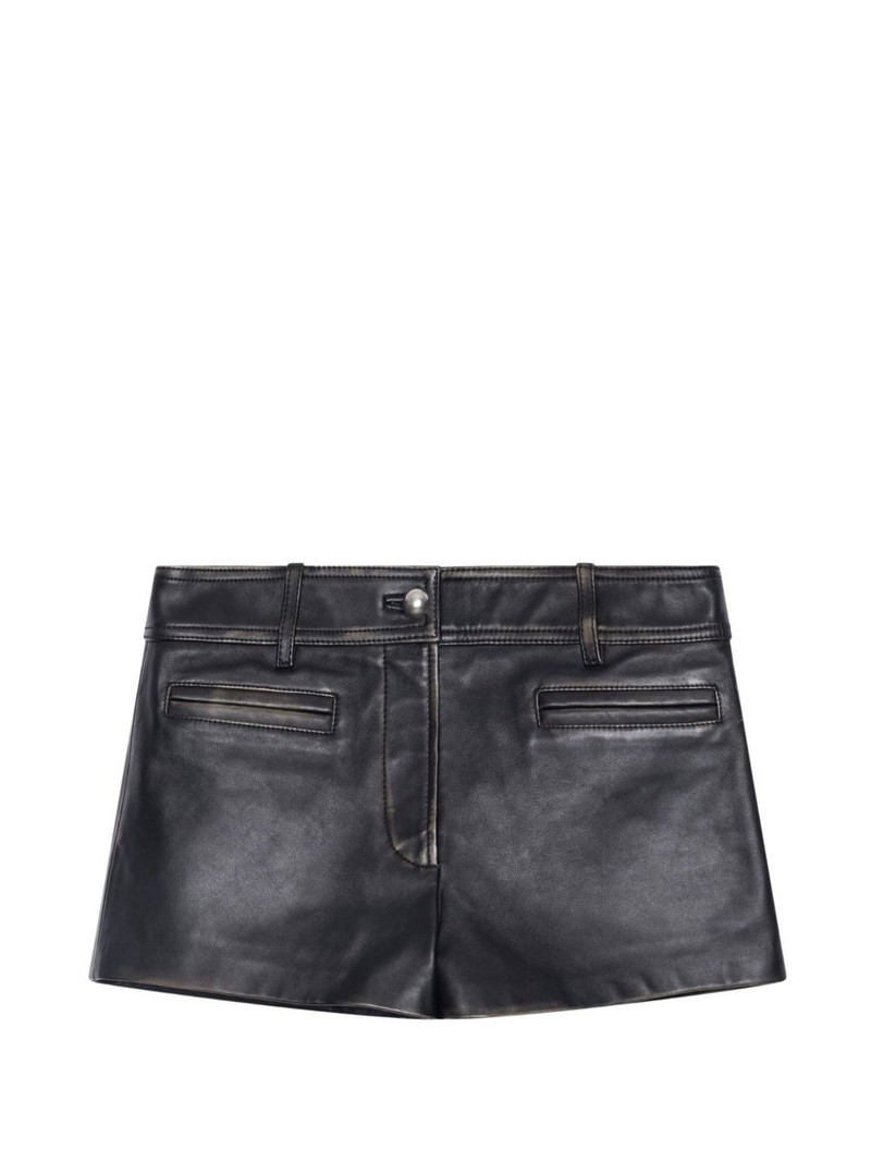 Odessa button leather shorts 1