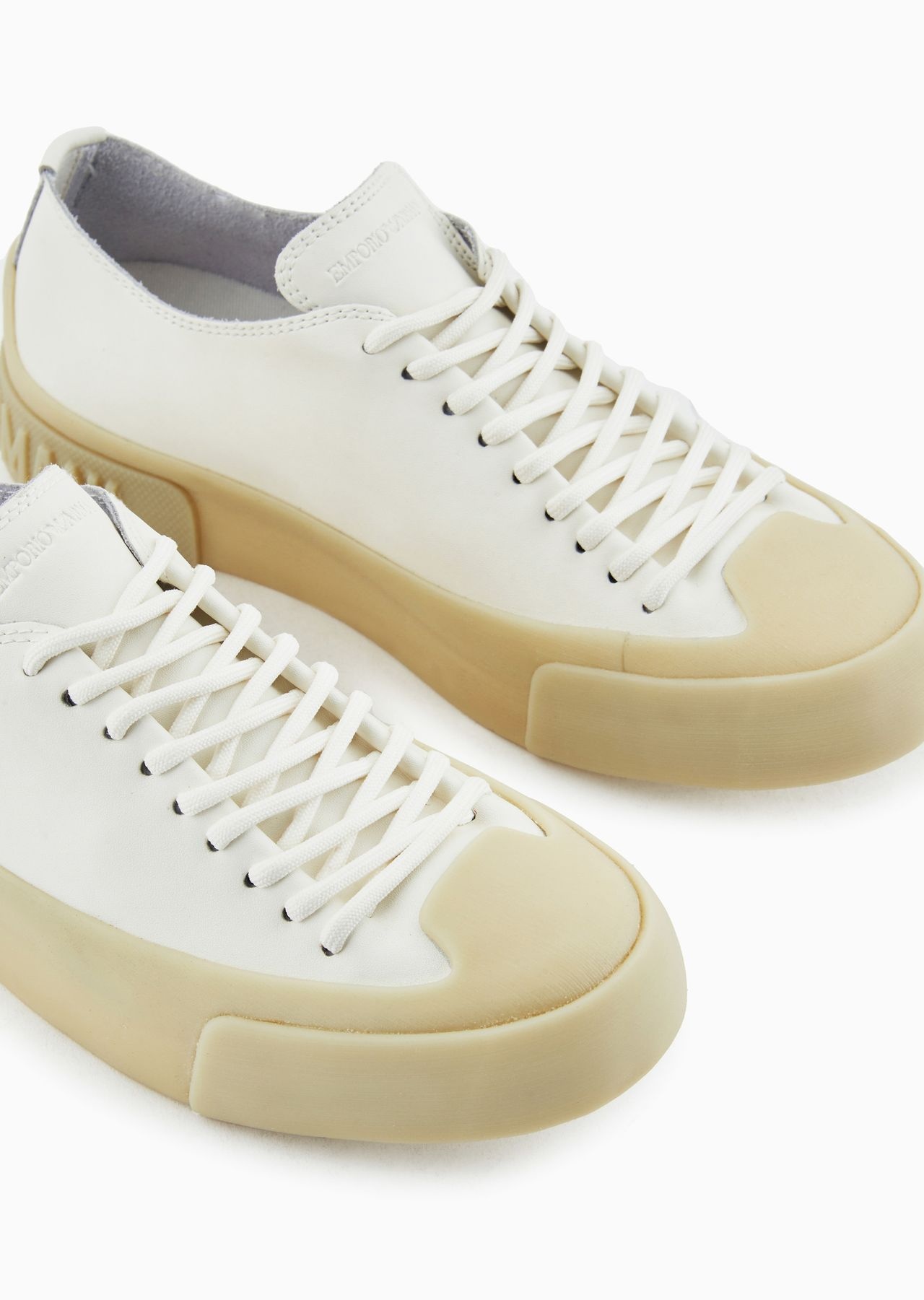 Leather sneakers with clear soles - 5