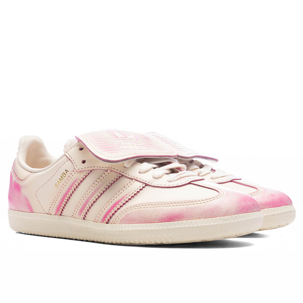 WOMEN'S SAMBA LONG TONGUE - CREAM WHITE/SHOCK PINK - 2
