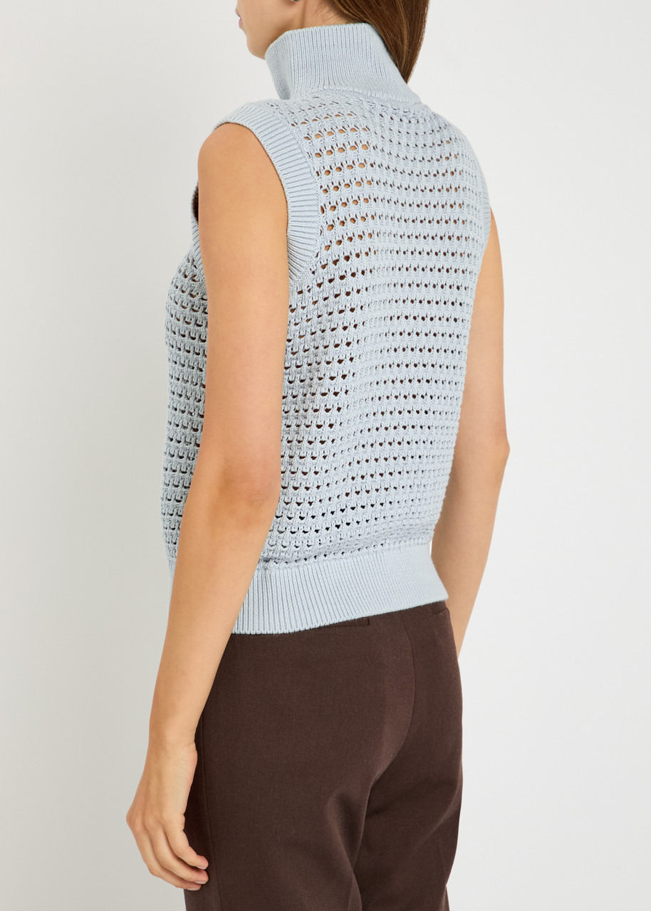 Varley Bains Half Zip Open-knit Tank - 3