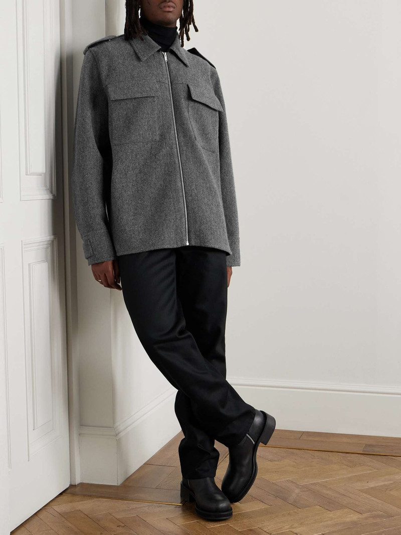 Jil Sander Boiled Wool-Blend Zip-Up Overshirt outlook