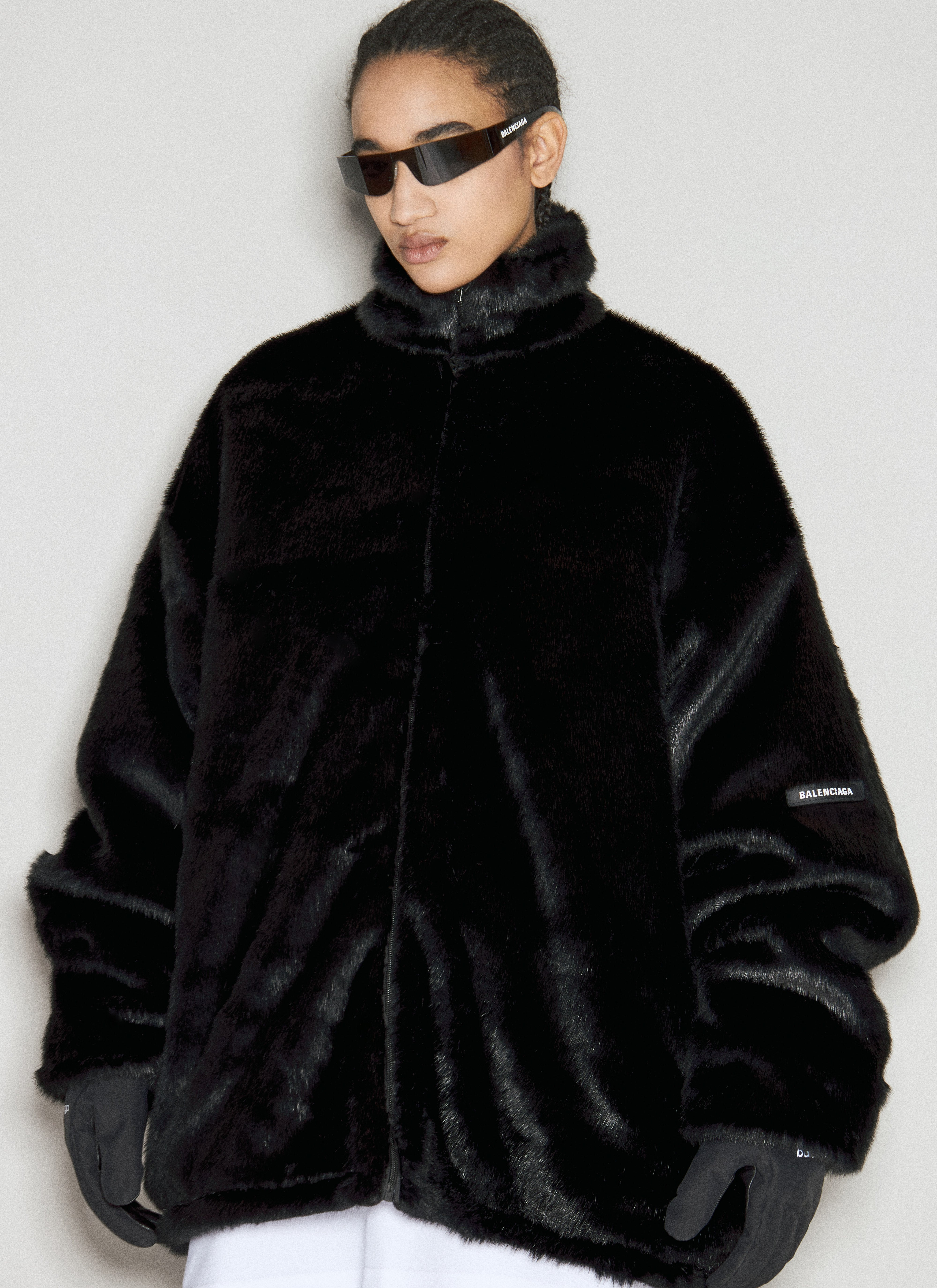Balenciaga Women Faux-Fur Zip-Up Jacket - 1