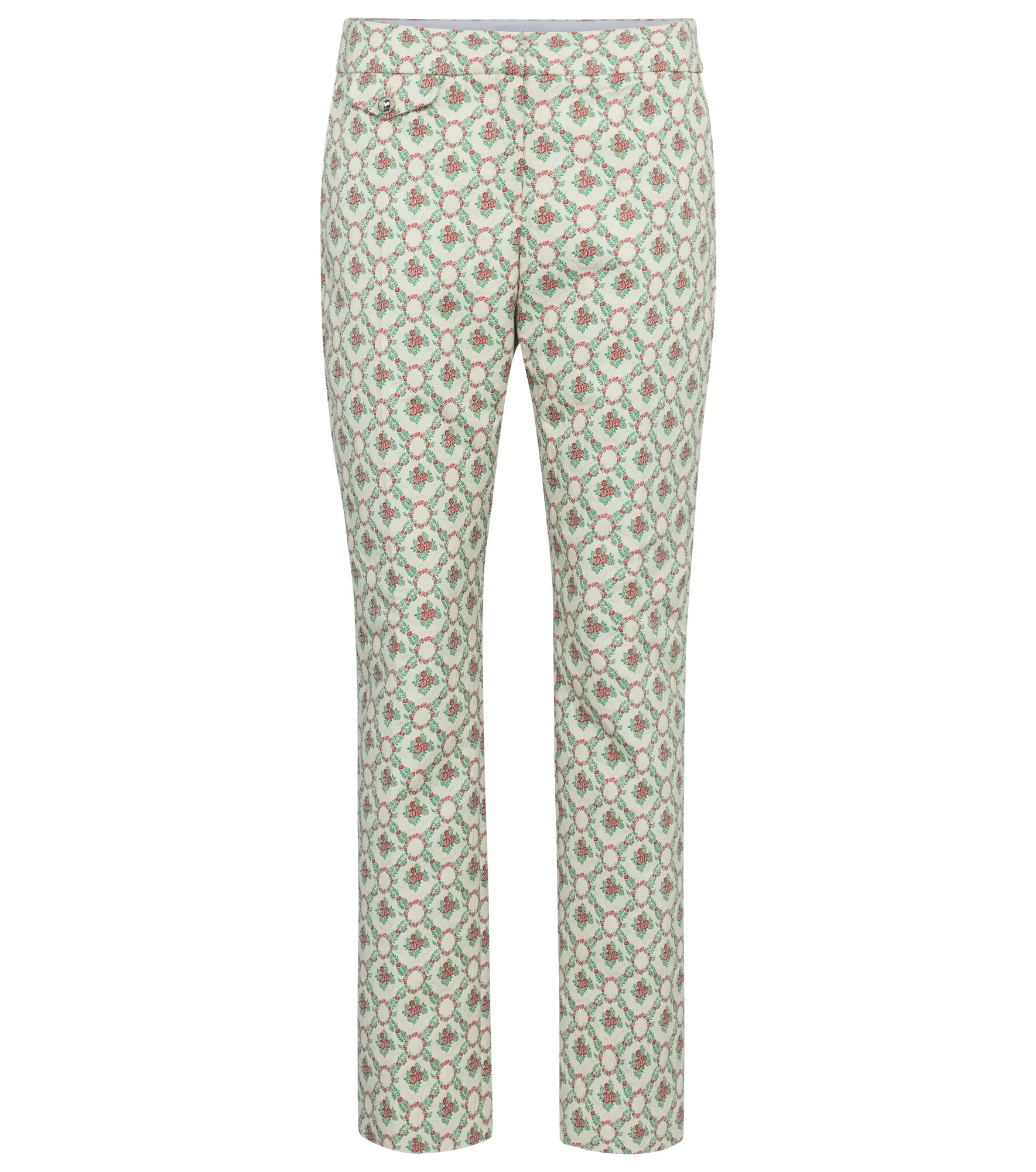 Floral low-rise straight pants - 1