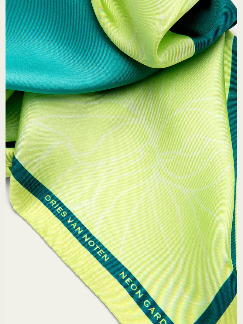 Dries Van Noten Neon Garden Silk Foulard outlook