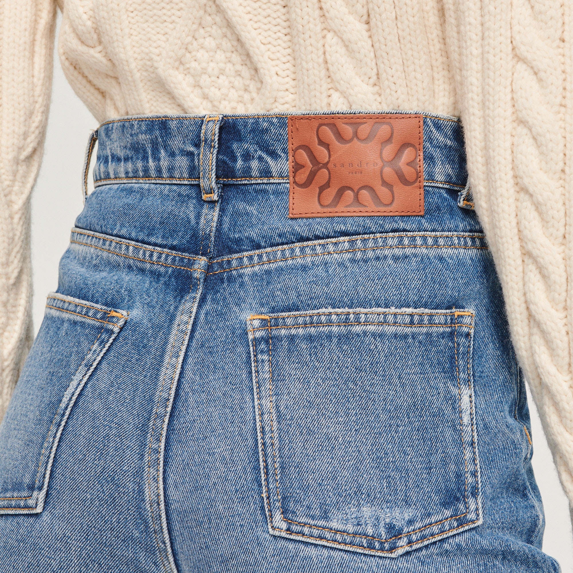 Ripped straight-leg jeans - 4