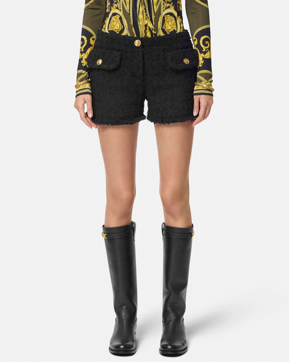 Heritage Tweed Mini Shorts - 4