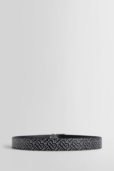 Burberry men's black and white monogram print belt - 2