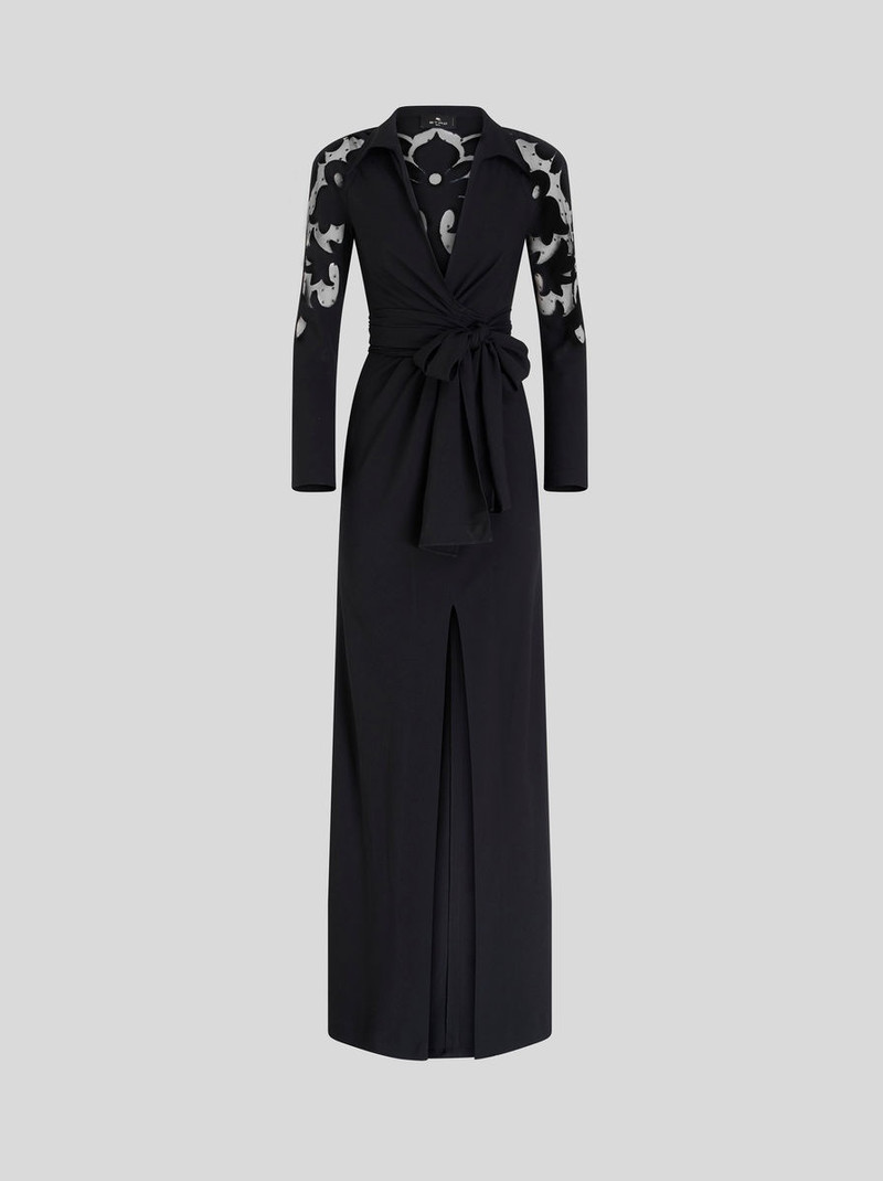 LONG DRESS WITH EMBROIDERY AND TULLE 1