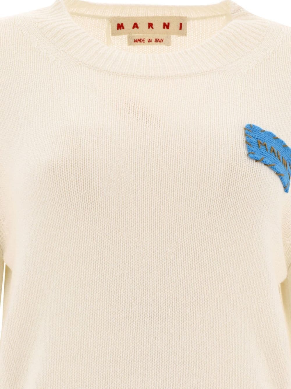 logo-appliquÃ© cashmere jumper - 3