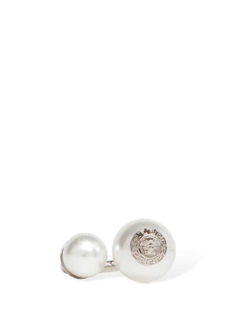 Metal & faux pearl ring - 1
