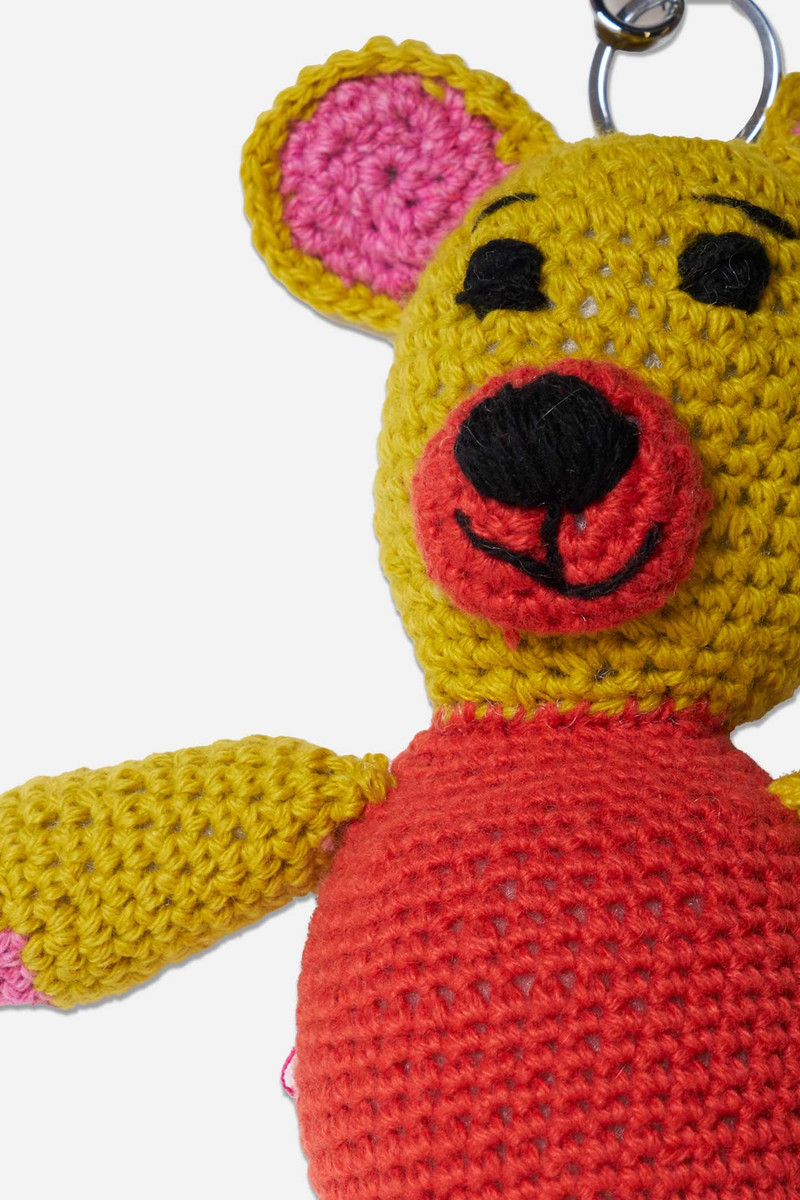 The Elder Statesman CROCHET TEDDY BEAR KEYCHAIN CHARM outlook