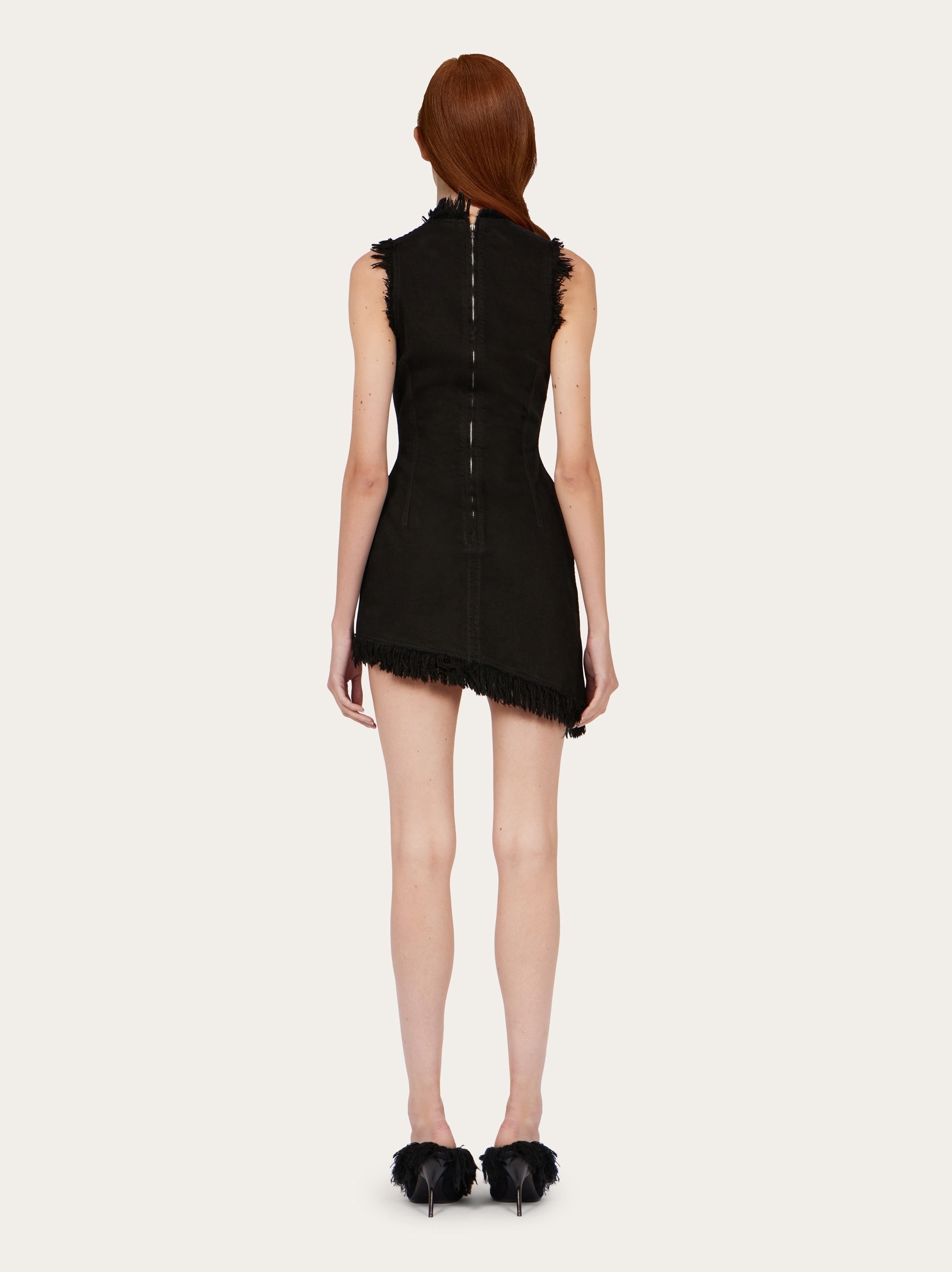ワンピース Ferragamo Mini Dress With Frayed Edges black Mini dress with frayed edges - Women | Ferragamo