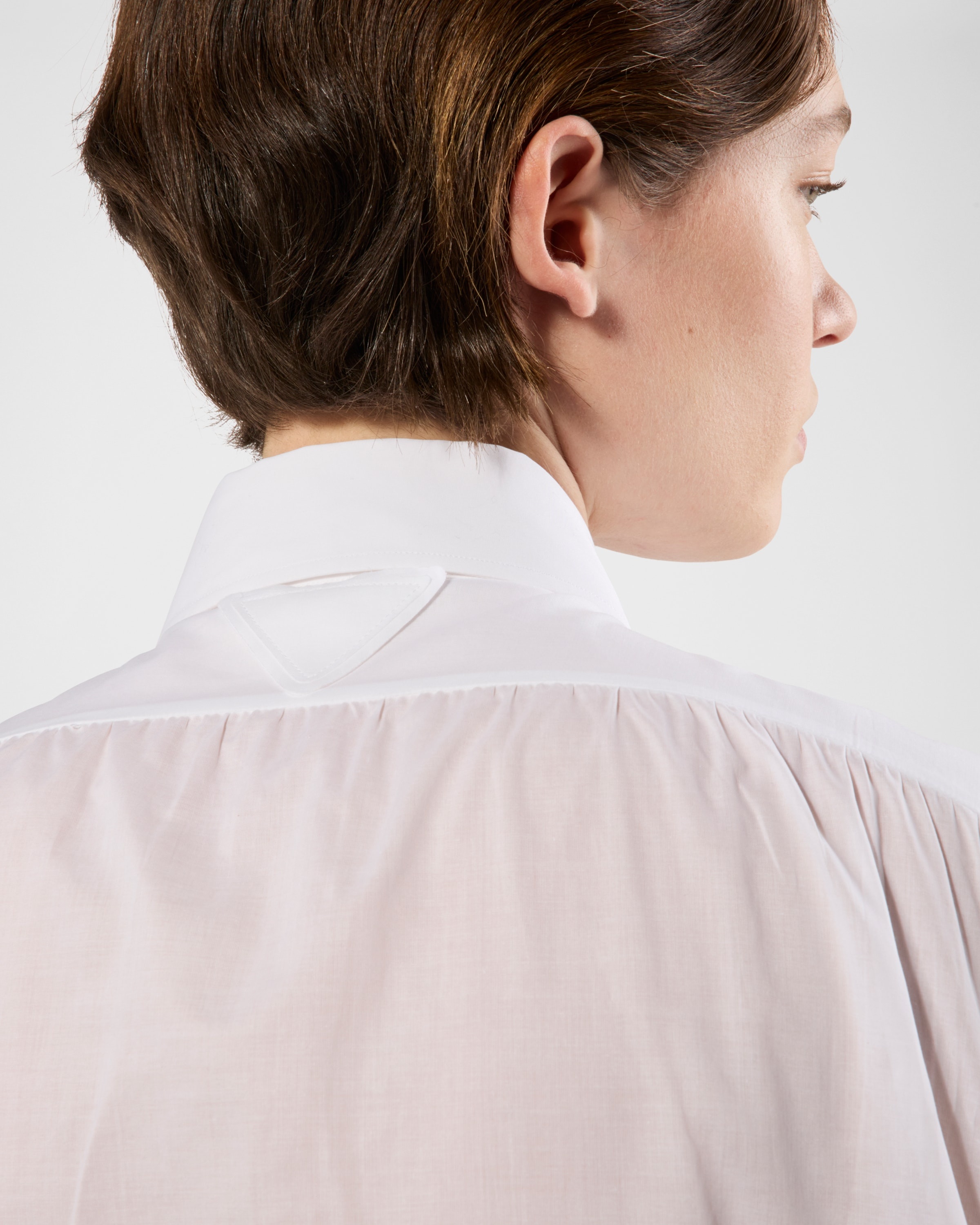 Pleated piqué and batiste shirt - 3