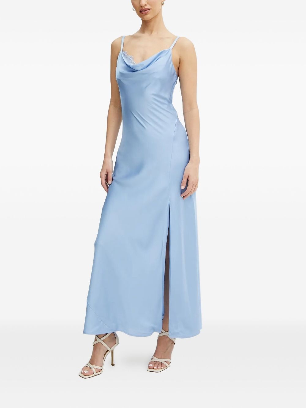 lace-trimmed maxi slip dress - 2