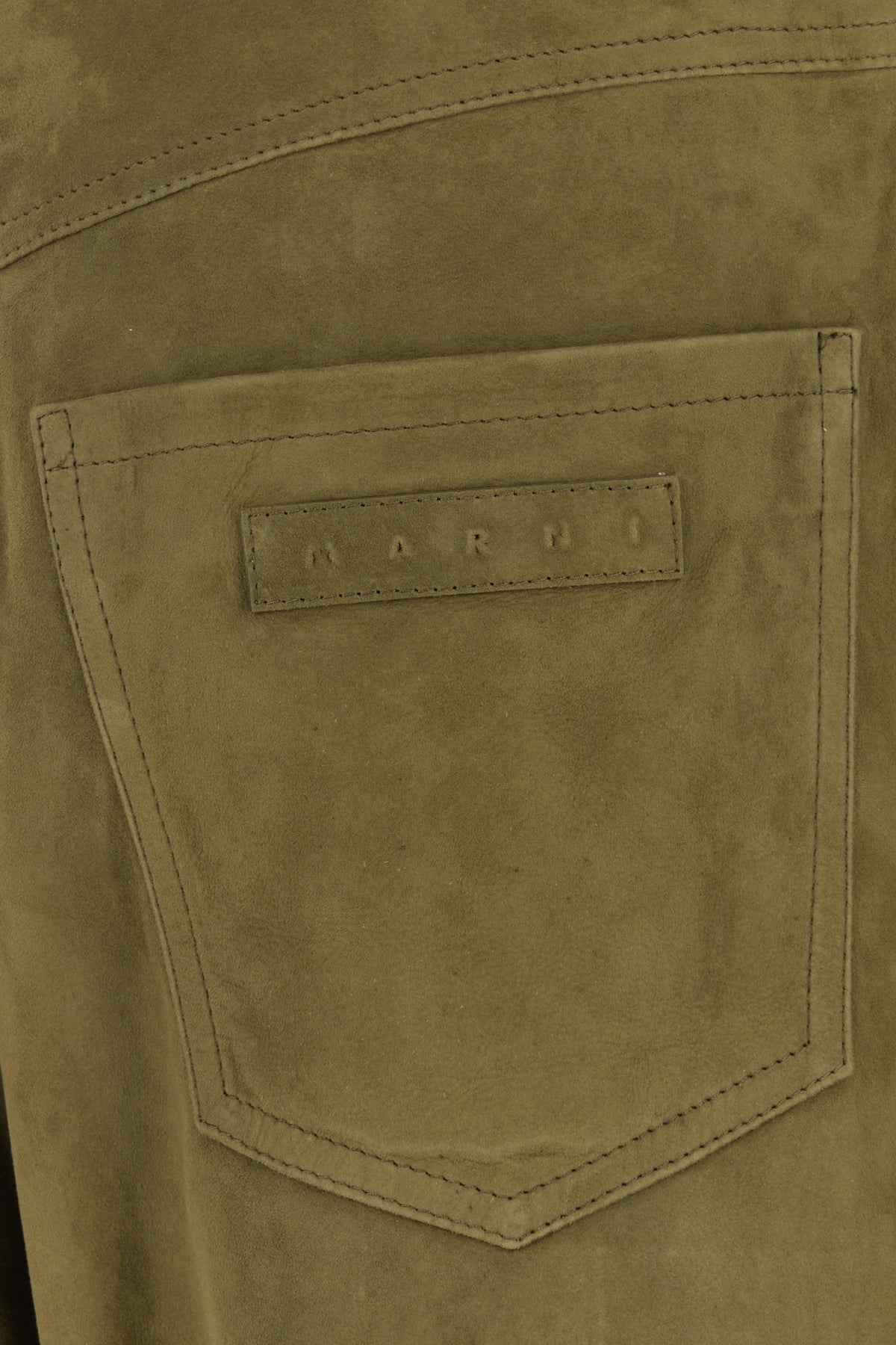 Olive green suede pant - 5