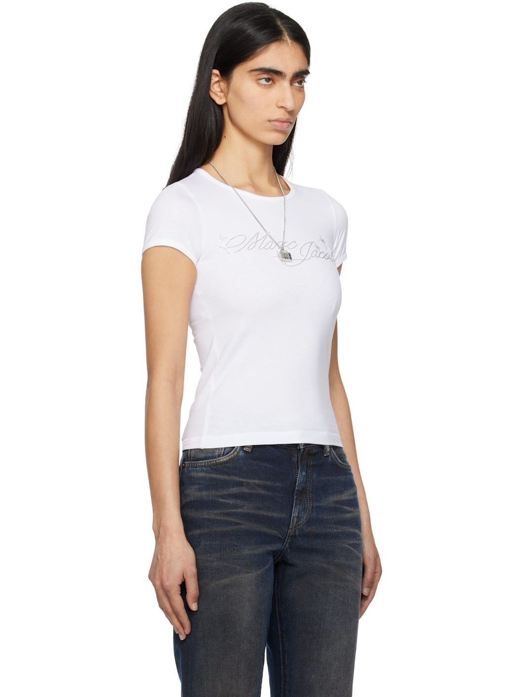 White Charm Logo Shrunken T-shirt - 2