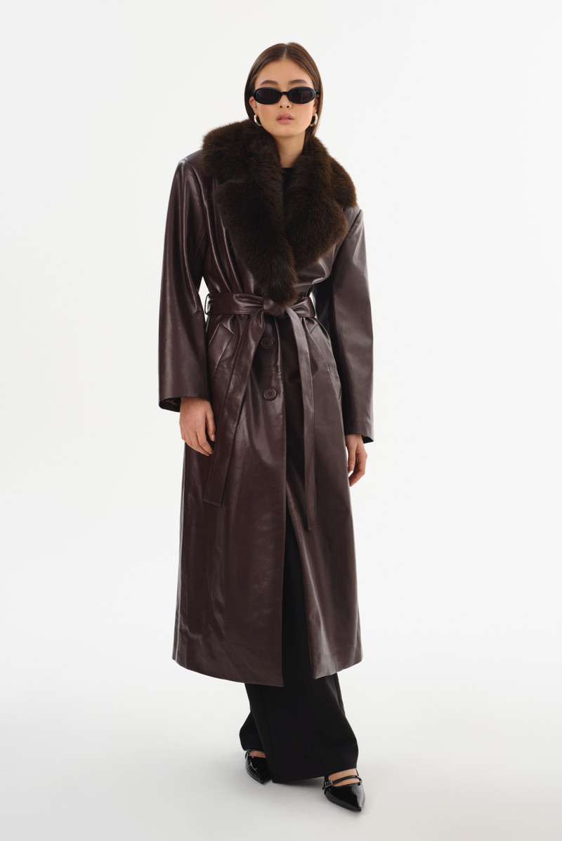 SARITA | Recycled Leather Maxi Coat 1