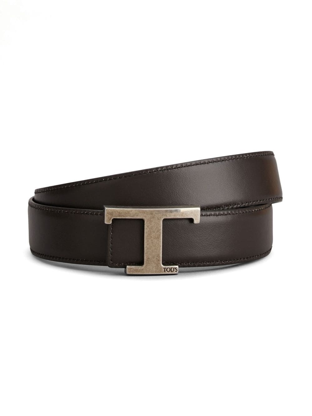 logo-buckle leather belt - 3