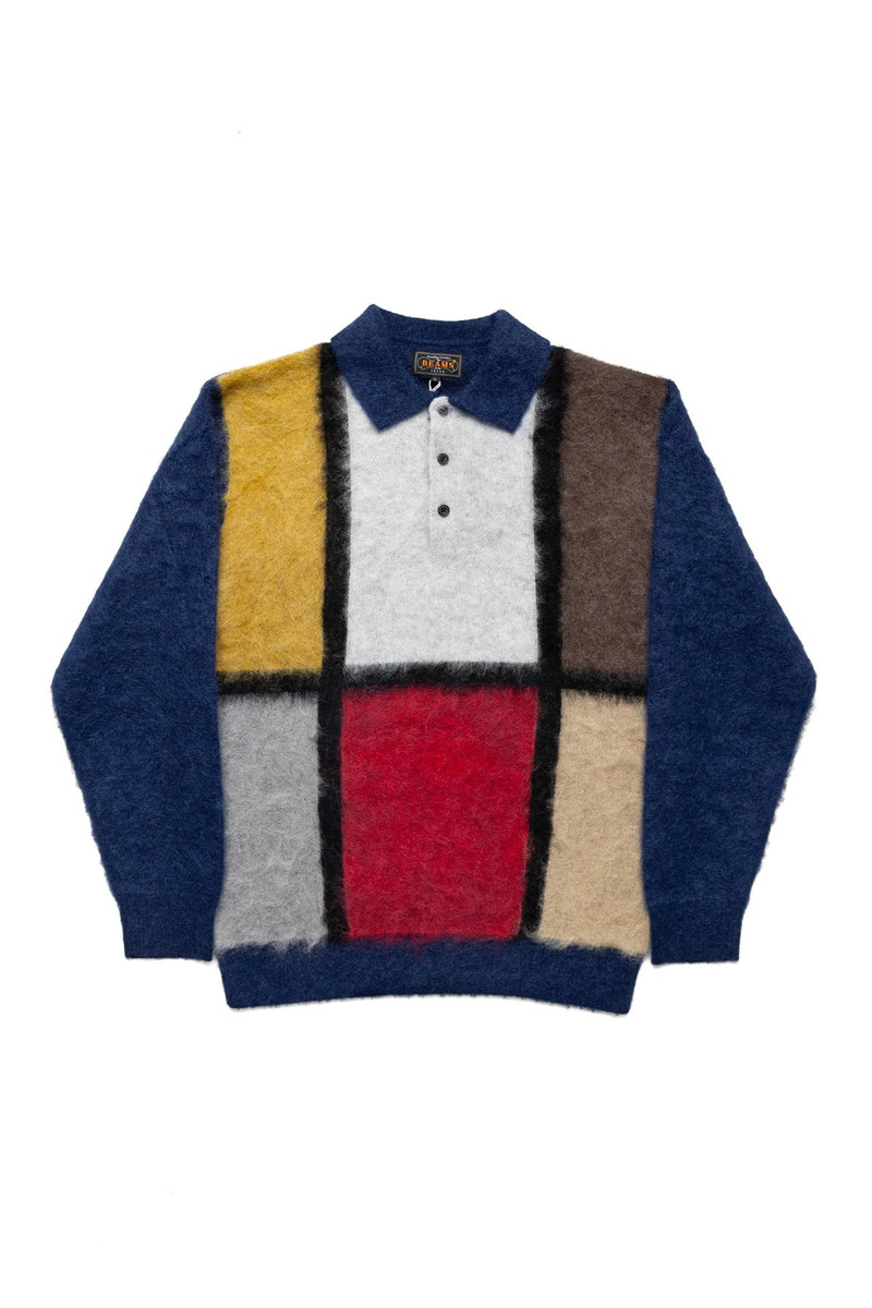 Knit Polo Shaggy 9G - Blue 1