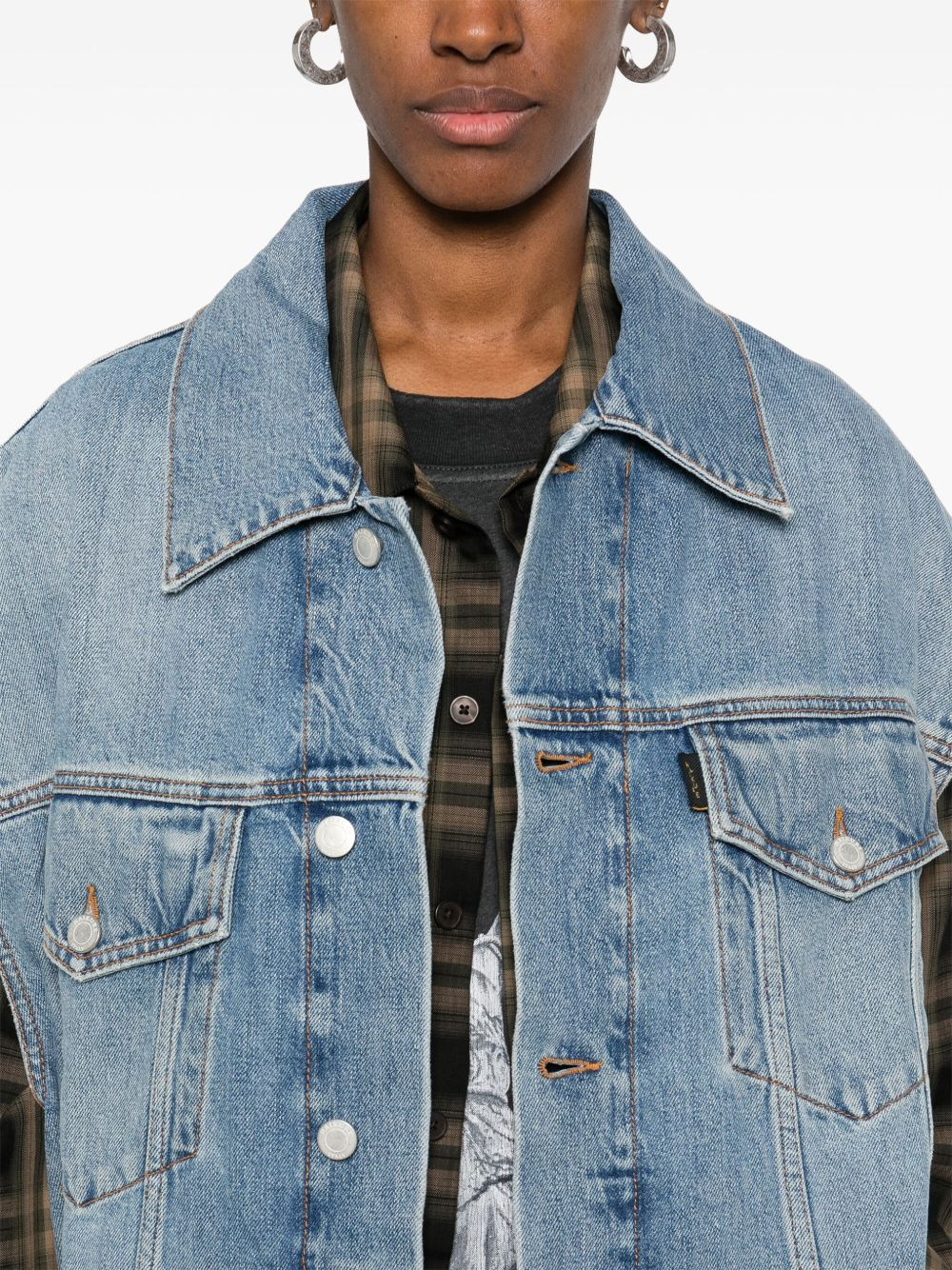 denim gilet - 5
