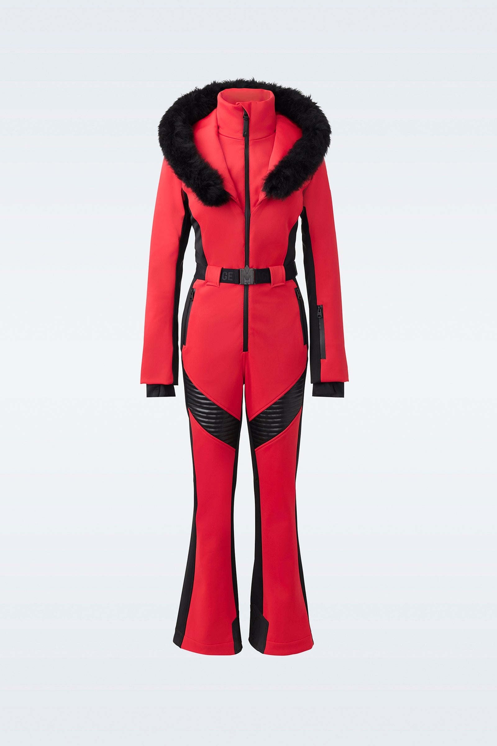 ELLE-Z Techno fleece ski suit with removable hood and fur trim - 1