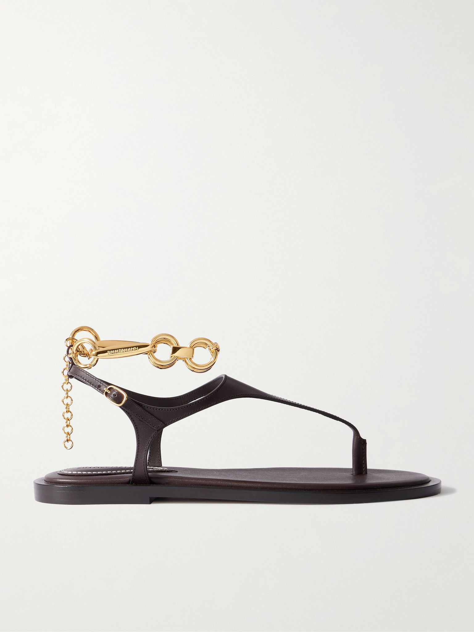 Wild embellished leather sandals Chocolate - 1