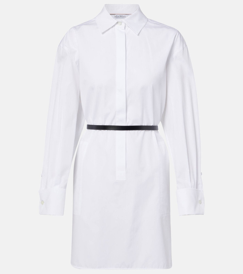 Belted cotton poplin shirt dress - 1