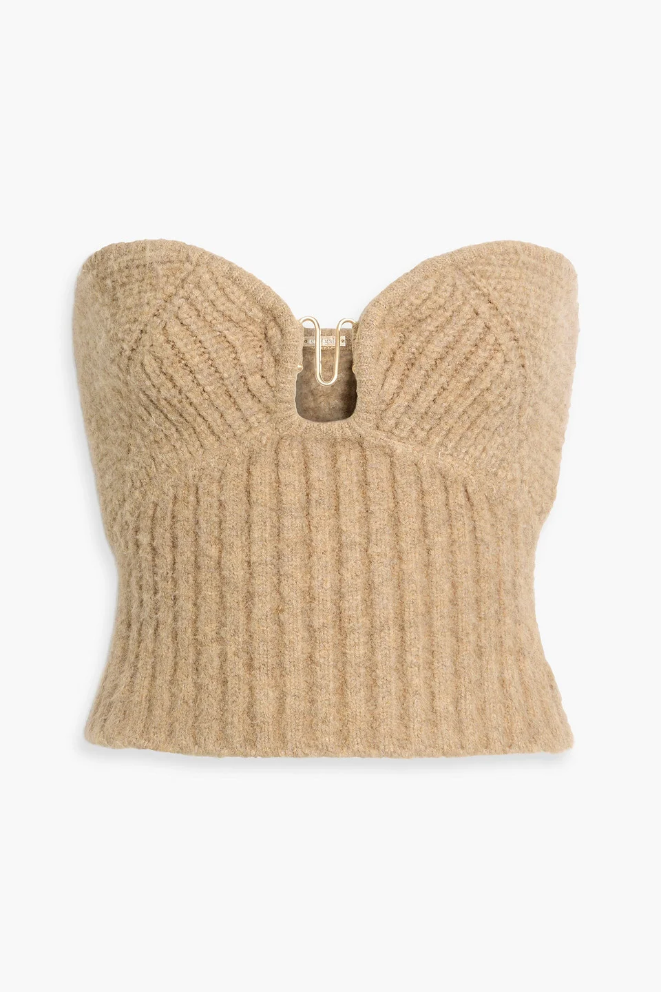 Ellison strapless cropped ribbed-knit top - 1