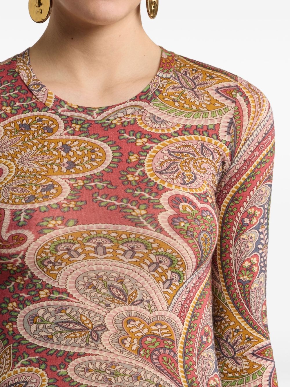 paisley-print long-sleeve top - 4