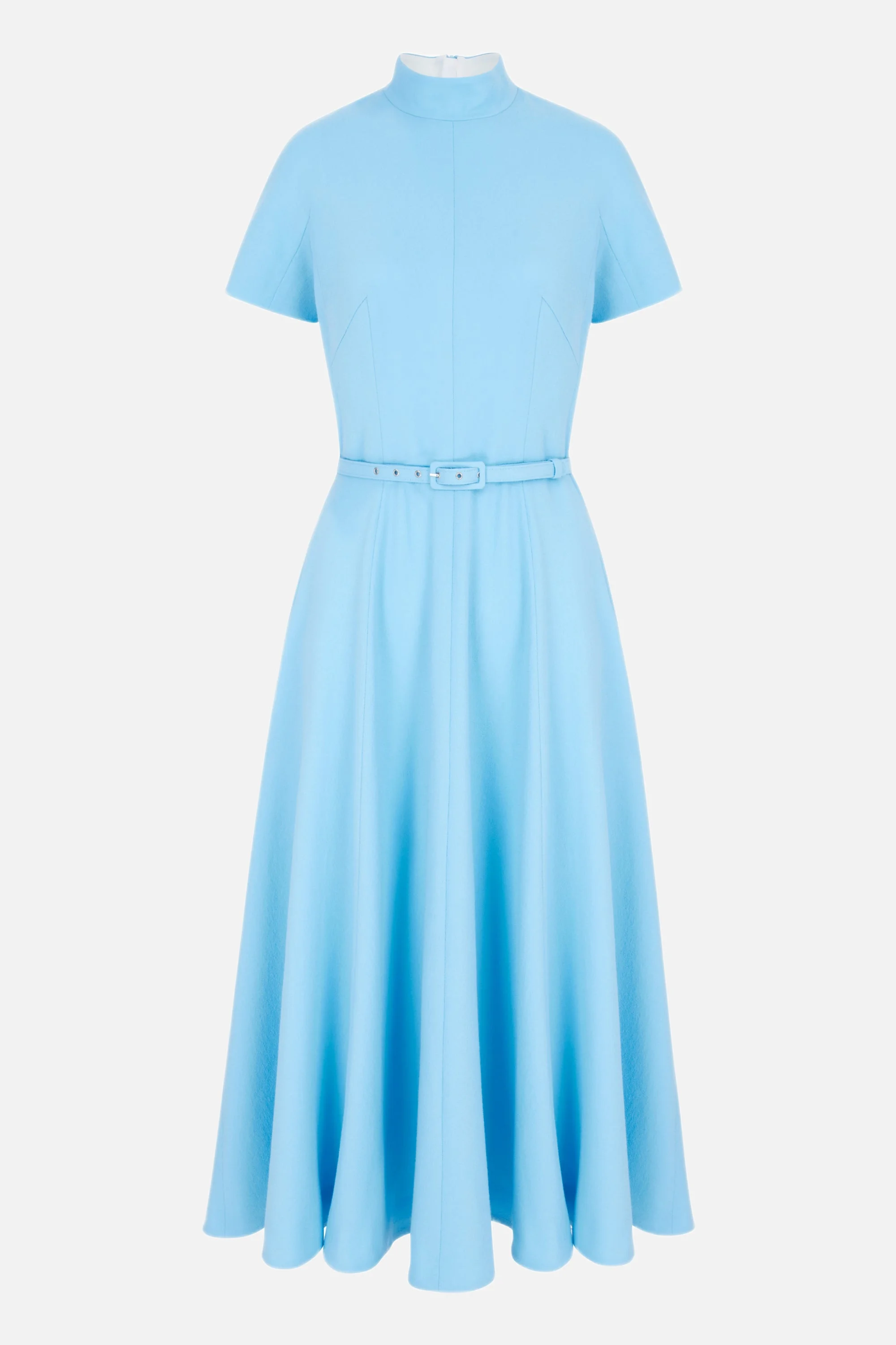 Camilla Dress in Pale Blue Single Wool Crepe - 1