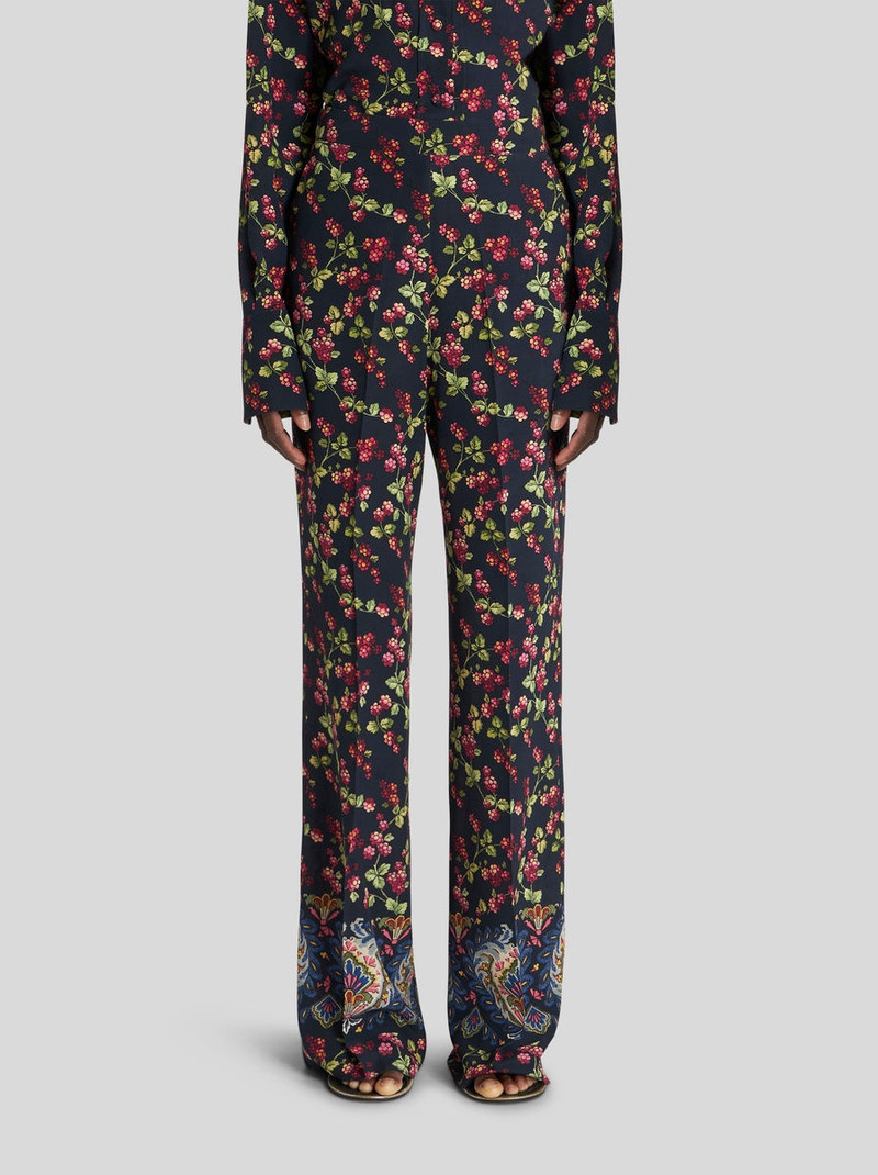 Etro PALAZZO TROUSERS WITH BERRY PRINT outlook
