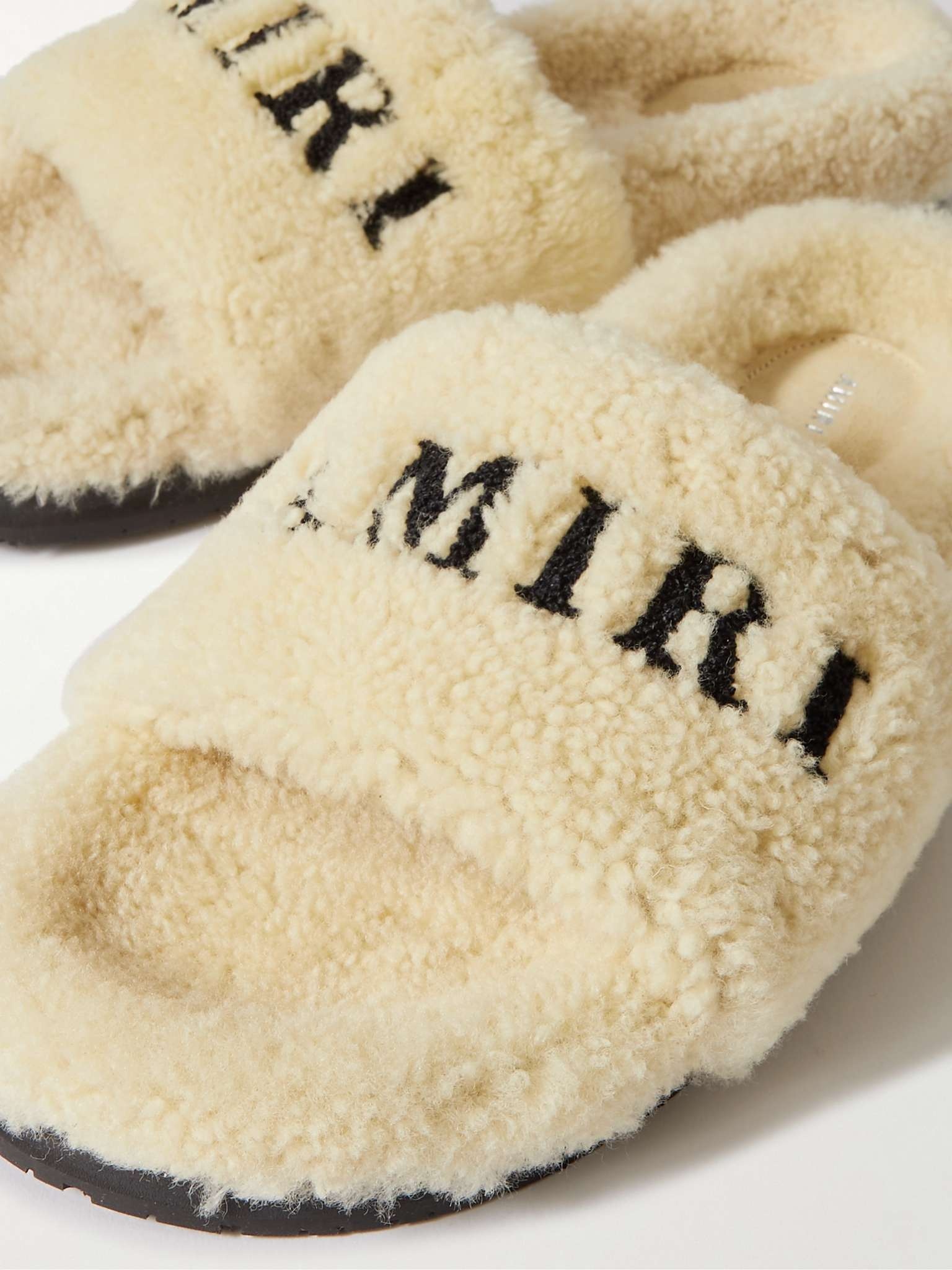 Logo-Embroidered Shearling Slippers - 5