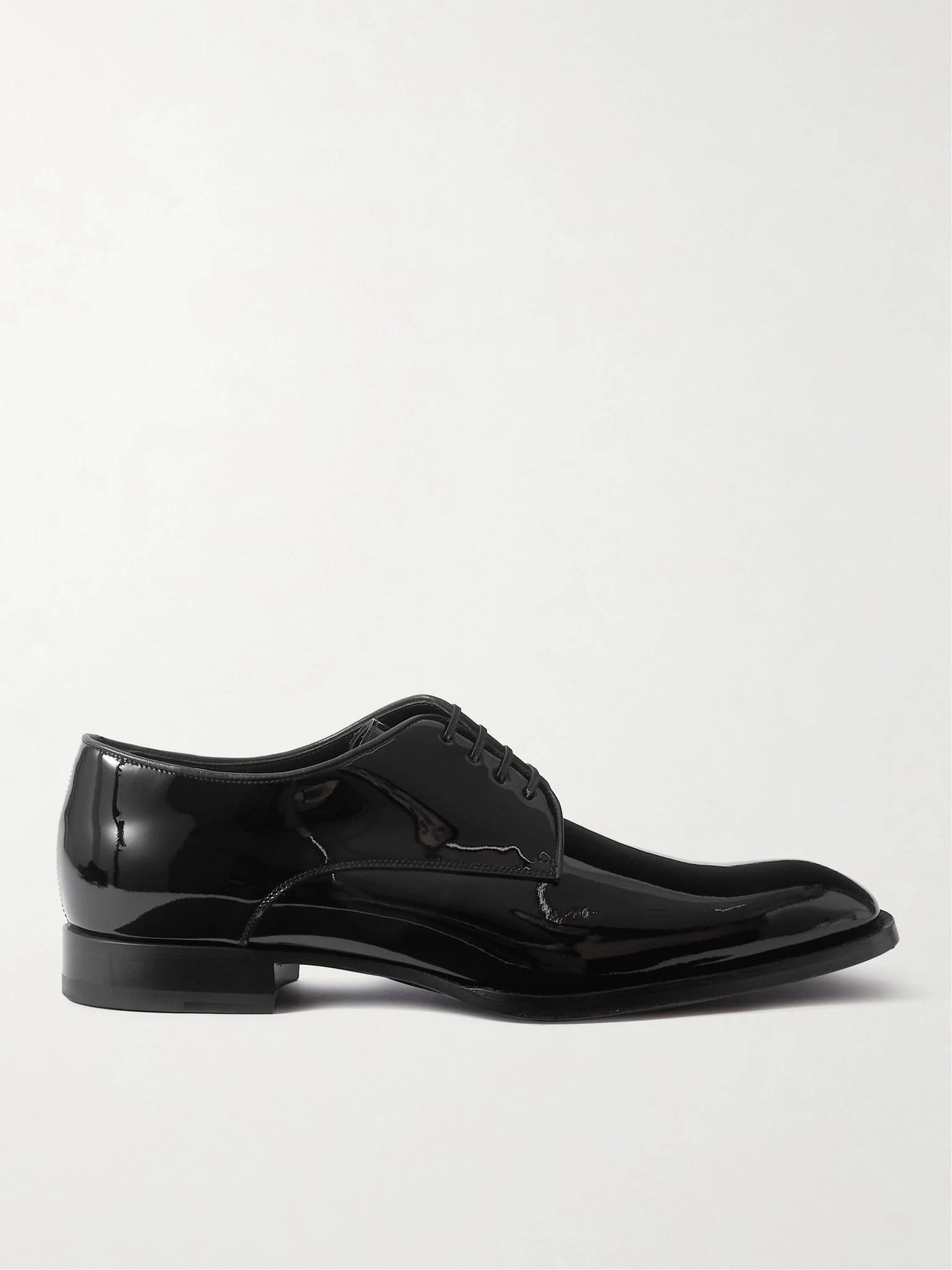 Patent-Leather Derby Shoes Black - 1