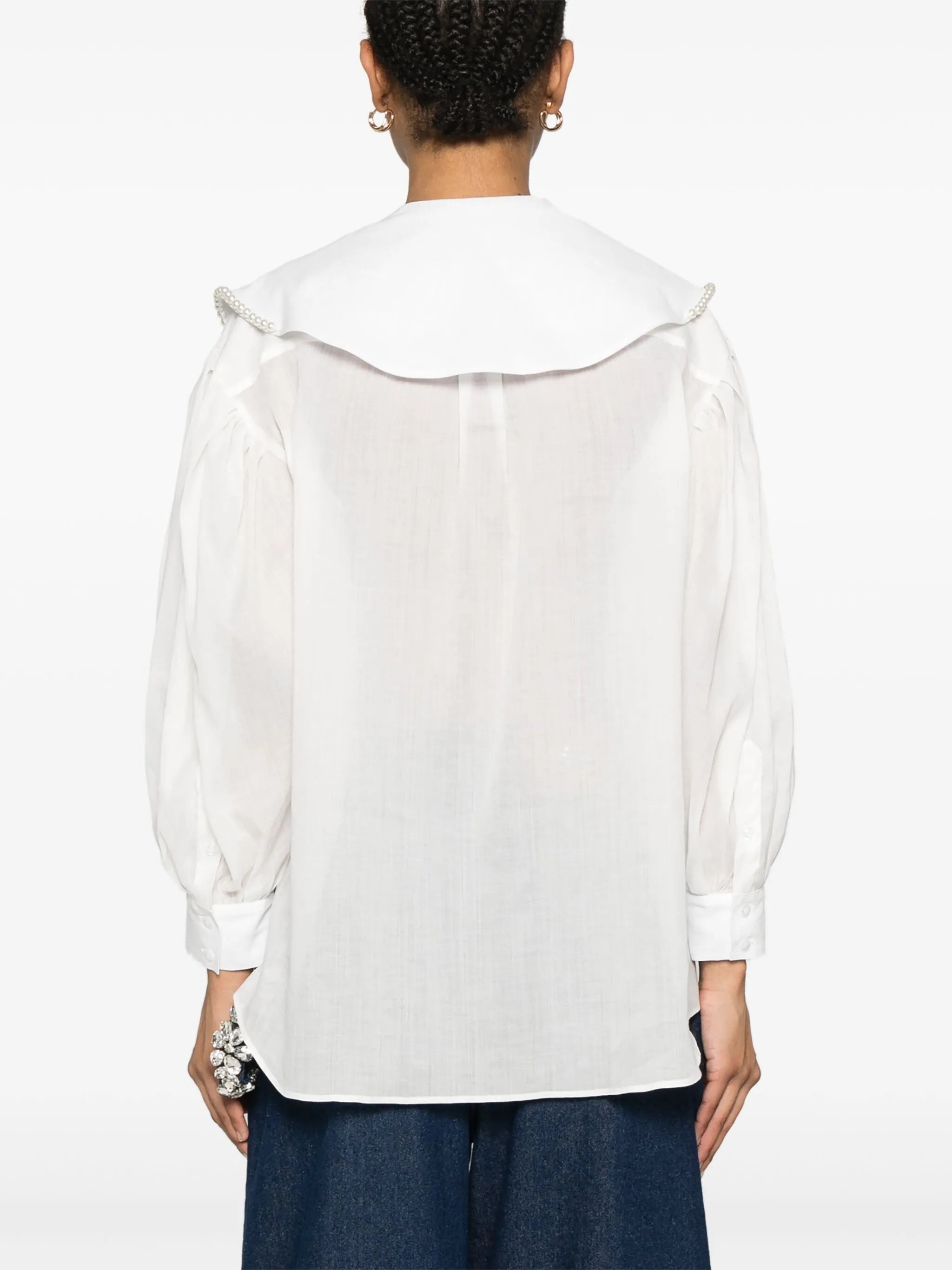 Sailor-collar Puff-sleeves Shirt - 4