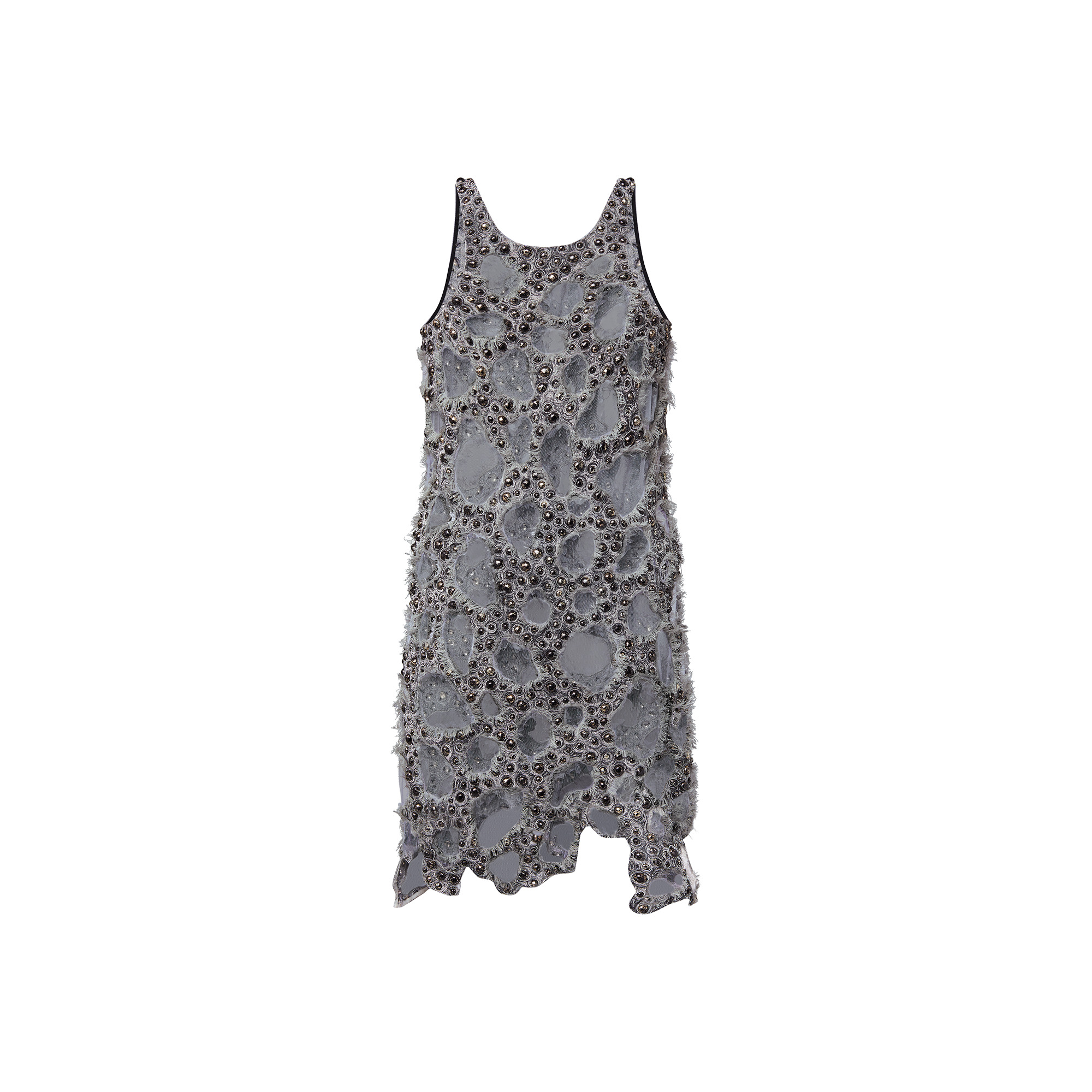 Sheer Detail Beaded Mini Tank Dress - 3